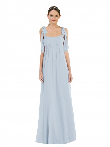 Long Sleeveless Soft Chiffon Sea Glass A-Line Semi Formal Evening Dress / Bridesmaid Dress Edmonton