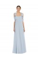 Long Sleeveless Soft Chiffon Sea Glass A-Line Semi Formal Evening Dress / Bridesmaid Dress Edmonton