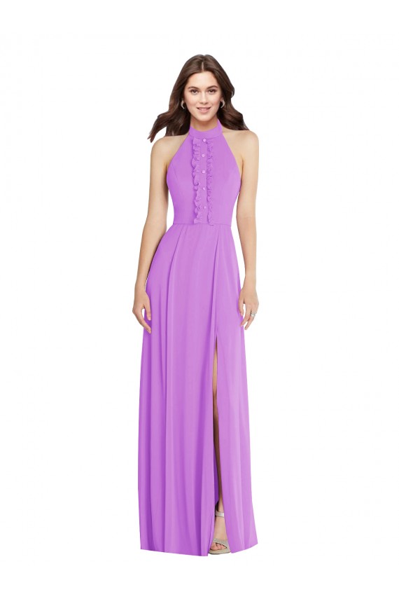 Long Sleeveless Soft Chiffon Violet A-Line Formal Evening Gown / Bridesmaid Dress Edmonton