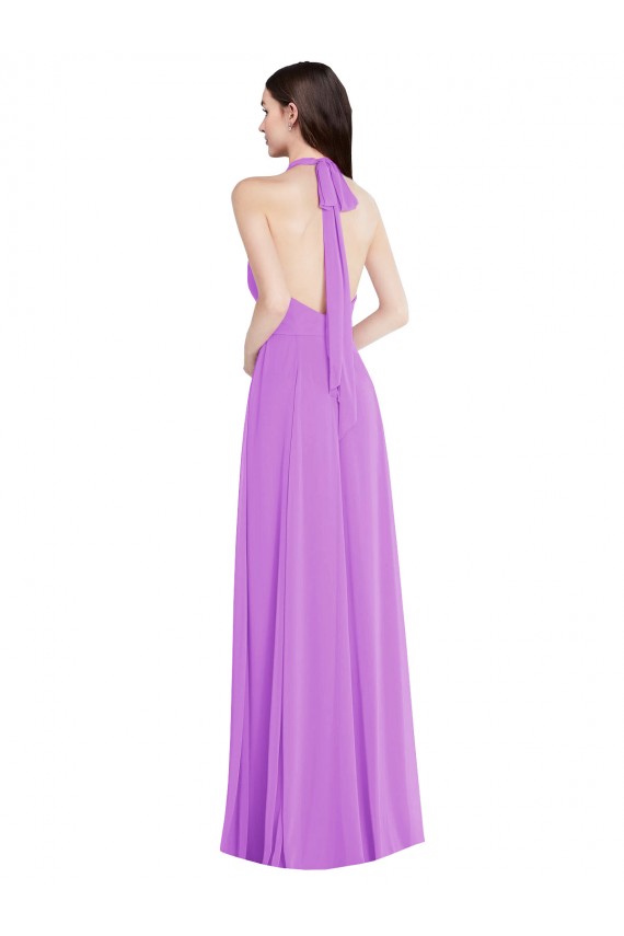 Long Sleeveless Soft Chiffon Violet A-Line Formal Evening Gown / Bridesmaid Dress Edmonton