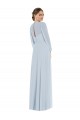 Long Puff Sleeves Soft Chiffon Sea Glass Strapless A-Line Formal Evening Gown / Bridesmaid Dress Edmonton