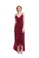 Long Sleeveless Soft Chiffon Burgundy A-Line High Low Evening Gown / Bridesmaid Dress Edmonton
