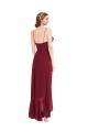 Long Sleeveless Soft Chiffon Burgundy A-Line High Low Evening Gown / Bridesmaid Dress Edmonton