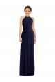 Long Sleeveless Soft Chiffon Dark Navy A-Line Semi Formal Evening Dress / Bridesmaid Dress Edmonton