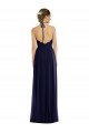 Long Sleeveless Soft Chiffon Dark Navy A-Line Semi Formal Evening Dress / Bridesmaid Dress Edmonton