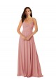 Long Sleeveless Lxue Chiffon Bliss Pink A-Line Bridesmaid Dress Edmonton