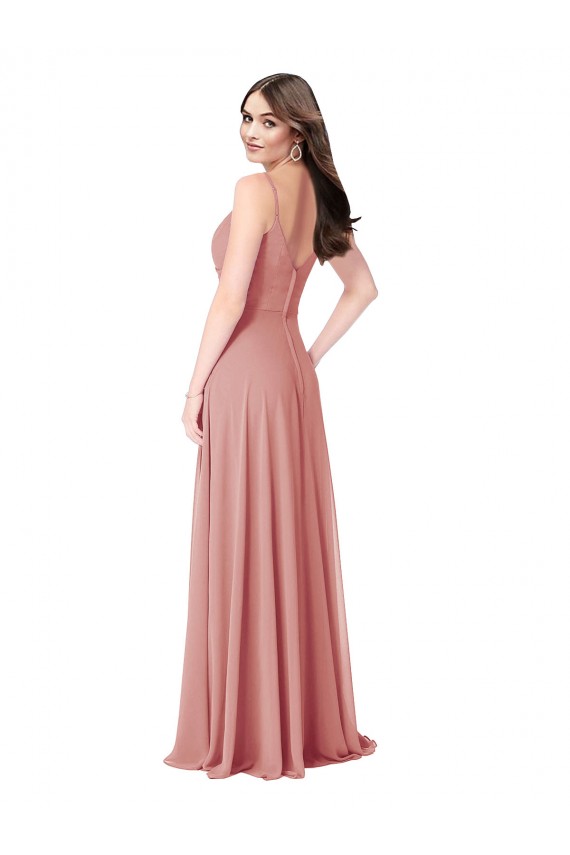 Long Sleeveless Lxue Chiffon Bliss Pink A-Line Bridesmaid Dress Edmonton