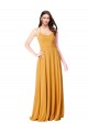 Long Sleeveless Soft Chiffon Saffron A-Line Formal Dress / Bridesmaid Dress Edmonton