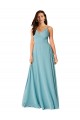 Long Sleeveless Soft Chiffon Turquoise A-Line Bridesmaid Dress Edmonton