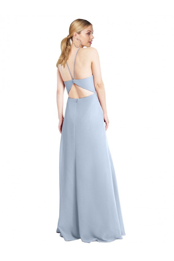 Long Sleeveless Chiffon Light Sky Blue A-Line Bridesmaid Dress / Evening Dress Edmonton