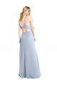 Long Sleeveless Chiffon Light Sky Blue A-Line Bridesmaid Dress / Evening Dress Edmonton