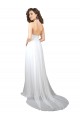 Sweep Train Sleeveless Soft Chiffon White A-Line Semi Formal Evening Dress / Bridesmaid Dress Edmonton