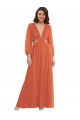 Long Long Sleeves Soft Chiffon Firecracker A-Line High Low Evening Gown / Bridesmaid Dress Edmonton