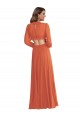 Long Long Sleeves Soft Chiffon Firecracker A-Line High Low Evening Gown / Bridesmaid Dress Edmonton