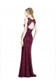 Long Sleeveless Lace Burgundy Gold A-Line Prom Dress / Bridesmaid Dress Edmonton
