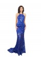 Long Sleeveless Lace Royal Blue Mermaid Semi Formal Evening Dress / Prom Dress / Bridesmaid Dress Edmonton