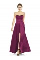 Long Sleeveless Satin Merlot A-Line Bridesmaid Dress Edmonton