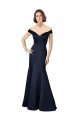 Long Cap Sleeves Satin Dark Navy Mermaid Prom Dress / Bridesmaid Dress Edmonton