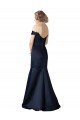 Long Cap Sleeves Satin Dark Navy Mermaid Prom Dress / Bridesmaid Dress Edmonton