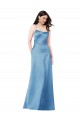 Long Sleeveless Satin Sky Blue Sheath Formal Evening Gown / Prom Dress / Bridesmaid Dress Edmonton