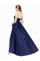 Long Sleeveless Satin Dark Navy A-Line High Low Evening Gown / Prom Dress / Bridesmaid Dress Edmonton