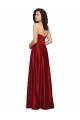 Long Sleeveless Satin Dark Red A-Line Prom Dress / Bridesmaid Dress Edmonton