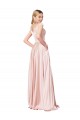 Long Sleeveless Satin Pink A-Line Formal Evening Gown / Prom Dress / Bridesmaid Dress Edmonton