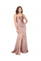 Long Sleeveless Silk like Satin Dusty Pink Sheath Black Tie Evening Gown / Prom Dress / Bridesmaid Dress Edmonton