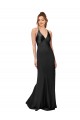 Long Sleeveless Silk like Satin Black Sheath Black Tie Evening Gown / Prom Dress / Bridesmaid Dress Edmonton