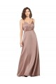 Long Sleeveless Silk like Satin Dusty Pink A-Line Formal Evening Gown / Bridesmaid Dress Edmonton