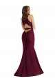 Long Sleeveless Silk like Satin Burgundy Mermaid Formal Plus Size Evening Gown / Prom Dress / Bridesmaid Dress Edmonton