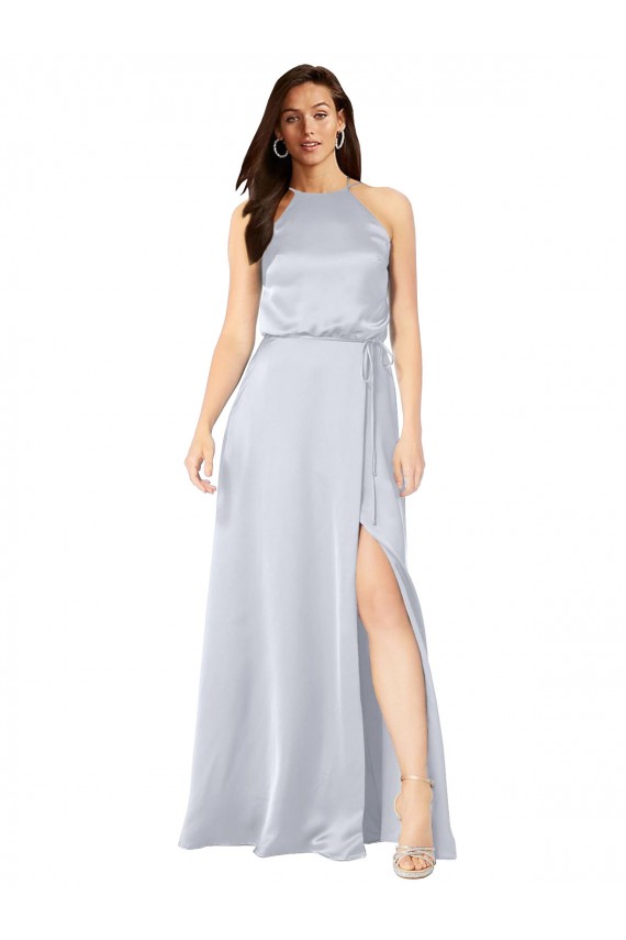 Long Sleeveless Silk like Satin Fog A-Line Formal Evening Gown / Bridesmaid Dress Edmonton