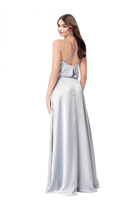 Long Sleeveless Silk like Satin Fog A-Line Formal Evening Gown / Bridesmaid Dress Edmonton
