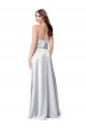 Long Sleeveless Silk like Satin Fog A-Line Formal Evening Gown / Bridesmaid Dress Edmonton