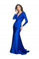 Long Long Sleeves Silk like Satin Royal Blue Mermaid Formal Evening Gown / Prom Dress / Bridesmaid Dress Edmonton
