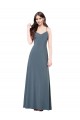Long Sleeveless Spandex Slate Grey A-Line Prom Dress / Bridesmaid Dress Edmonton