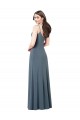 Long Sleeveless Spandex Slate Grey A-Line Prom Dress / Bridesmaid Dress Edmonton