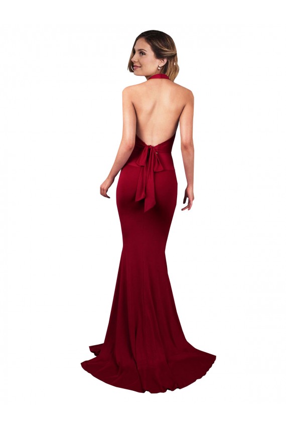 Long Sleeveless Spandex Burgundy Mermaid Formal Evening Gown / Prom Dress / Bridesmaid Dress Edmonton