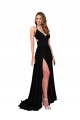 Long Sleeveless Spandex Black A-Line Black Tie Evening Gown / Prom Dress / Bridesmaid Dress Edmonton