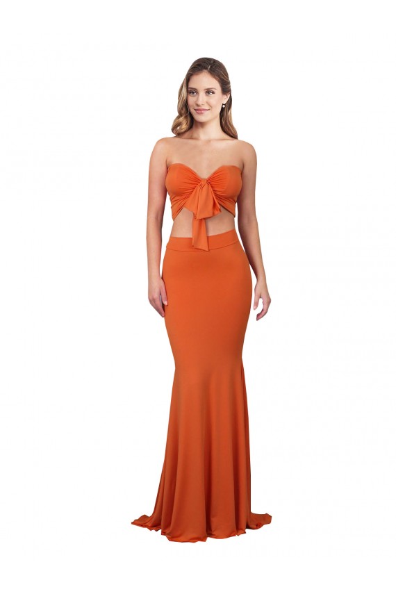 Long Sleeveless Spandex Orange Mermaid Formal Evening Gown / Prom Dress / Bridesmaid Dress Edmonton