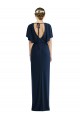 Short Sleeves Long Spandex Dark Navy Sheath Semi Formal Evening Dress / Prom Dress / Bridesmaid Dress Edmonton