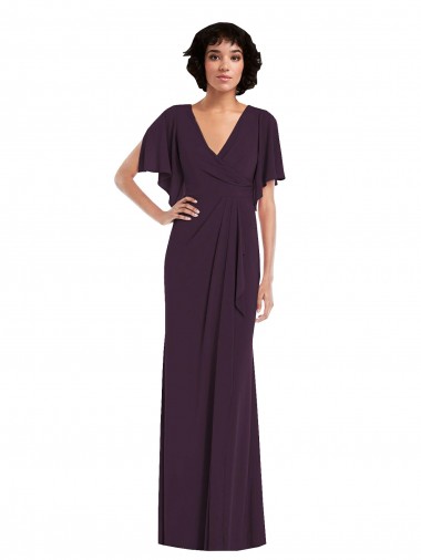 Long Split Sleeves Spandex Grape Sheath Formal Evening Gown / Prom Dress / Bridesmaid Dress Edmonton
