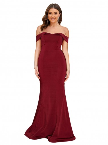 Long Sleeveless Spandex Burgundy Mermaid Formal Plus Size Evening Gown / Prom Dress / Bridesmaid Dress Edmonton