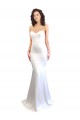 Long Sleeveless Stretch Crepe White Mermaid Formal Evening Gown / Prom Dress / Bridesmaid Dress Edmonton
