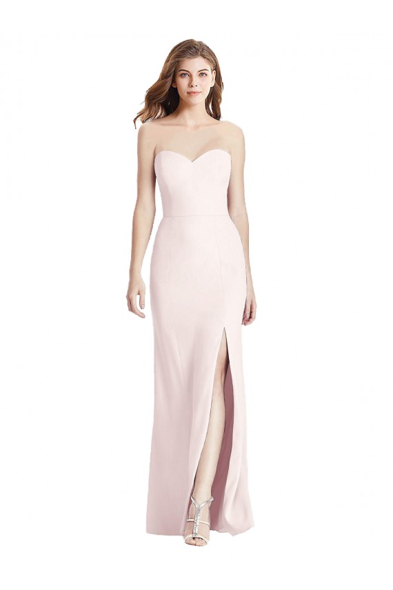 Long Sleeveless Stretch Crepe Pink Sweetheart Trumpet Semi Formal Evening Dress / Prom Dress / Bridesmaid Dress Edmonton