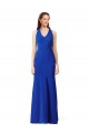 Long Sleeveless Stretch Crepe Royal Blue V-Neck Mermaid Formal Evening Gown / Prom Dress / Bridesmaid Dress Edmonton