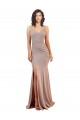 Long Sleeveless Stretch Crepe Dusty Pink Mermaid Black Tie Evening Gown / Prom Dress / Bridesmaid Dress Edmonton