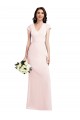 Long Cap Sleeves Stretch Crepe Pink A-Line Formal Evening Gown / Prom Dress / Bridesmaid Dress Edmonton