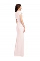 Long Cap Sleeves Stretch Crepe Pink A-Line Formal Evening Gown / Prom Dress / Bridesmaid Dress Edmonton