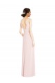 Long Sleeveless Stretch Crepe Pink A-Line Black Tie Evening Dress / Prom Dress / Bridesmaid Dress Edmonton